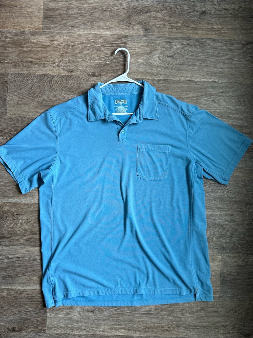 Duluth Trading Co Men’s XL Blue Short Sleeve Polo Shirt With Pocket Casual
